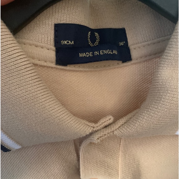 Fred Perry Polo Shirt Beige Tan 36" man - Picture 12 of 14